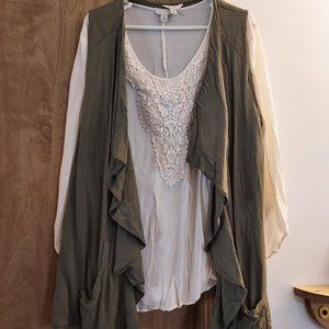 Cato Blouse and Vest Set